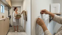 段ボールが床にたまらない、100均で作る壁掛け段ボール収納アイデア